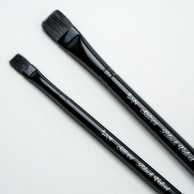 Silver Brush Black Velvet Square Wash Brushes, 2/Set (SLVBV3058)
