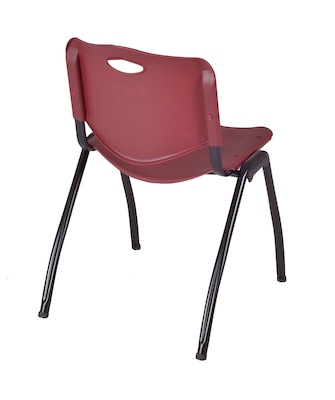 Regency Kobe 48" Flip Top Mobile Mahogany Training Table & 2 'M' Stack Chairs, Burgundy (MKFT4824MH47BY)