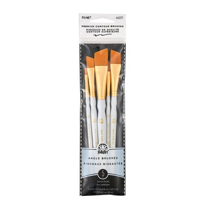 Plaid Synthetic Taklon Angle Brush, 5/Pack, 3 packs/Bundle (FLK44277-3)