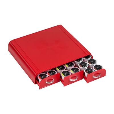Mind Reader Plastic Single Serve Coffee Pod Storage Drawer, 36 Pod Capacity, Red (TRAY6-RED)