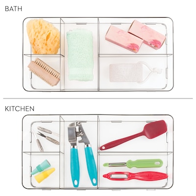 iDesign Clarity 5-Compartment Drawer Organizer, Clear, 2/Set (29339M2)