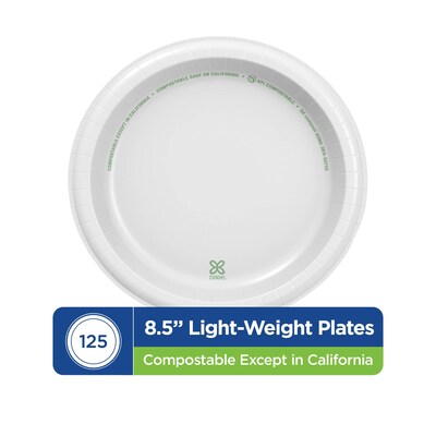 Dixie Basic 8.5 Paper Plates, White, 125 Plates/Pack (DIX-DBP09W)