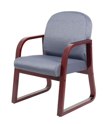 Boss B9570 Series Mahogany Frame Guest Armchair; Grey