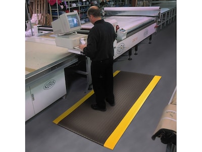 Notrax Airug Anti-Fatigue Mat, 60" x 36", Black/Yellow (410S0535BY)
