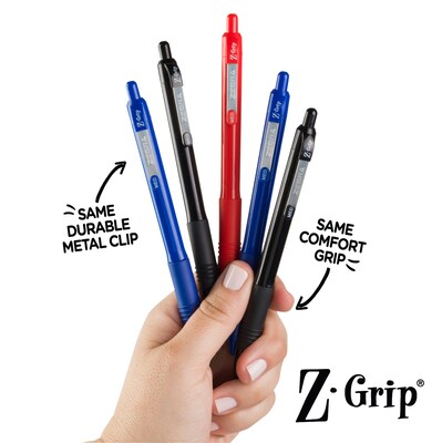 Zebra Z-Grip Ballpoint Pens, Medium Point, 1.0mm, Assorted Ink, 24/Pack (20620)