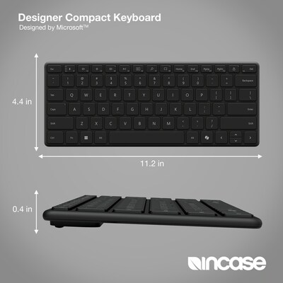 Incase Designer Compact Designed by Microsoft Wireless Keyboard, Black (21Y-00001)