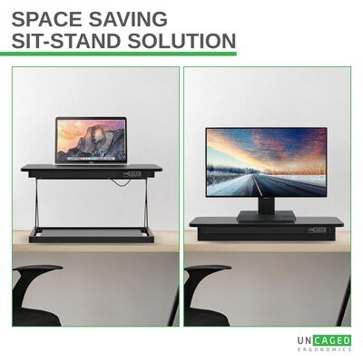 Uncaged Ergonomics CHANGEdesk 3"-14" Metal Adjustable Desk Riser, Black (CDMM-B)