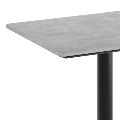 Flash Furniture Acadia Wooden Dining Table with X-Base, 23.75"D x 29.75"W, Gray Faux Concrete/Black Base (ST2430CGT2222B)