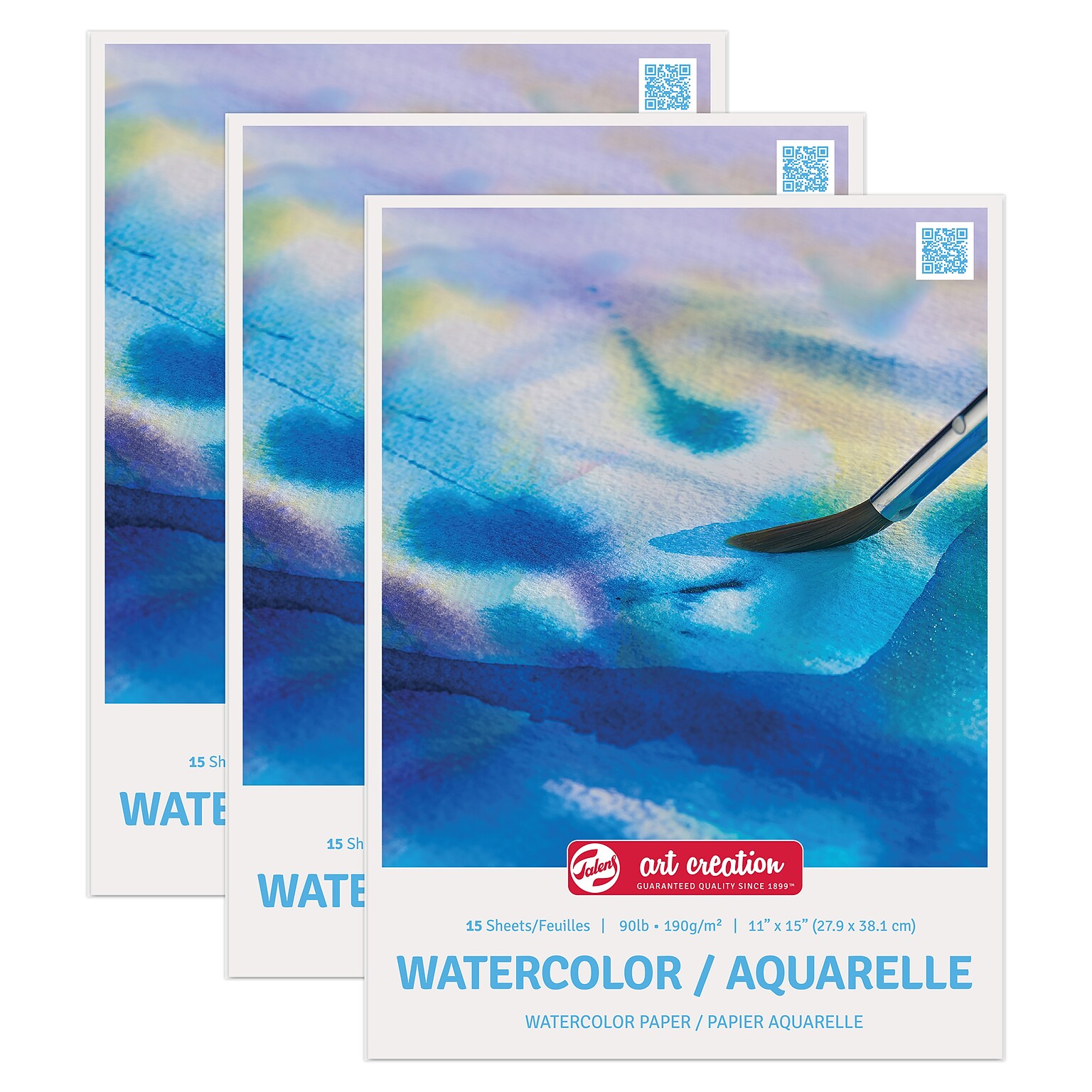 Talens Art Creation 11 x 15 Watercolor Sketch Pad, 15 Sheets/Pad, 3/Bundle (TLN9317802M-3)