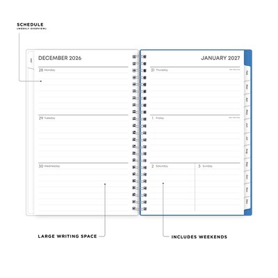 2027 Blue Sky Savoy Cool 5 x 8 Calendar Year Weekly & Monthly Planner, Plastic Cover (148763-27)