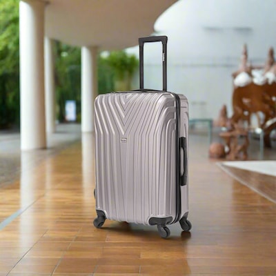 InUSA Vasty 26.37 Hardside Suitcase, 4-Wheeled Spinner, TSA Checkpoint Friendly, Grey (IUVAS00M-GRE)