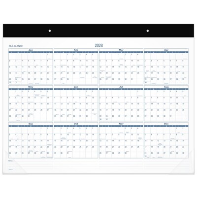 2027 AT-A-GLANCE Easy-to-Read 21.75" x 17" Monthly Desk Pad Calendar, White/Blue (SKLP24-32-27)
