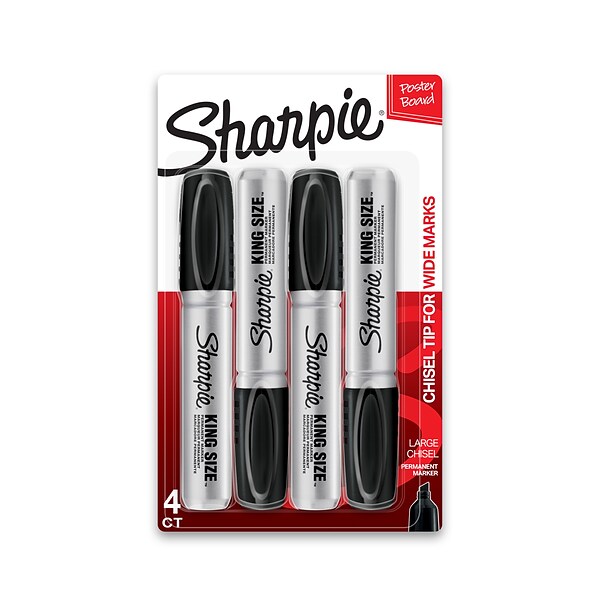 Sharpie Variety Pack Permanent Markers, Assorted Tips, Black, 6
