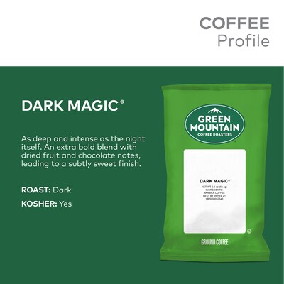 Green Mountain Dark Magic Ground Coffee Packs, Dark Roast, 2.2 oz., 50/Carton (4670)