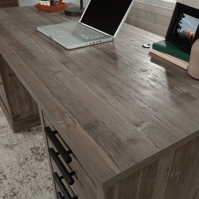 Sauder Aspen Post 65"W Executive Computer Desk, Pebble Pine (433677)