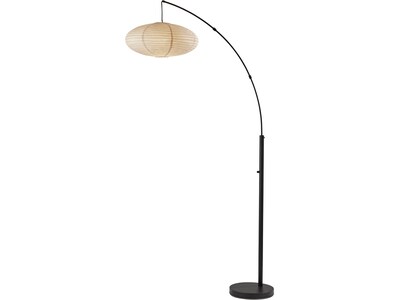 Adesso Corinne 80 Antique Bronze Floor Lamp with Oval Off-White Shade (5024-01)