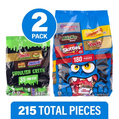 Mars Mixed Chocolate & Sugar Variety Halloween Bundle, 78.76 oz., 215 Pieces, 2/Pack (600-04104)