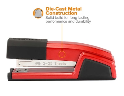 Bostitch Epic Desktop Stapler, 25-Sheet Capacity, Red (B777RED)