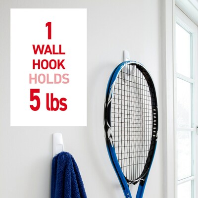 Command Large Utility Hooks, White, Damage Free Hanging of Dorm Room Decorations, 3 Command Hooks, 6