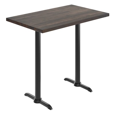 Flash Furniture Bennett Wooden Commercial Indoor Table, 48 x 30, Dark Brown Top/Black Base (GSF3048DBT0522B)