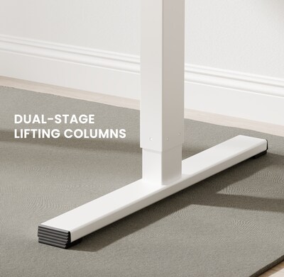 FlexiSpot EC2 40"W Electric Rectangular Adjustable Standing Desk, White (EC2W-4024W)