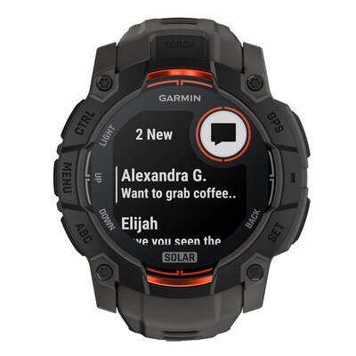 Garmin Instinct 3 Solar GPS Smartwatch, Black & Charcoal, 50mm (GRM0293500)