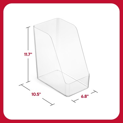 TRU RED™ Plastic Magazine File, Clear (TR62287)