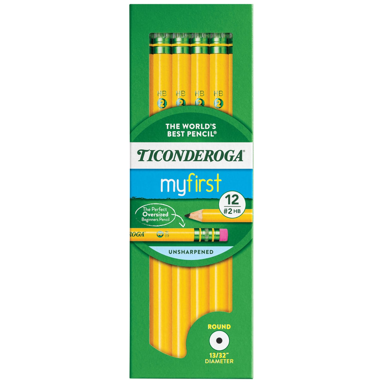 Ticonderoga Beginners Wooden Pencil, 2.2mm, #2 Soft Lead, Dozen (X13308)