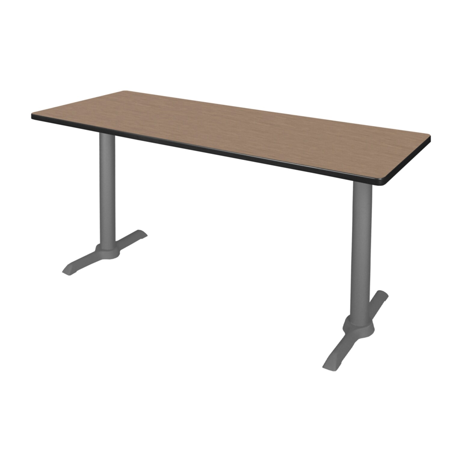 Regency Cain Steel T-Base Training Seminar Table, 72 x 24, Noble Oak/Grey Base (MTRCT7224NOGY)