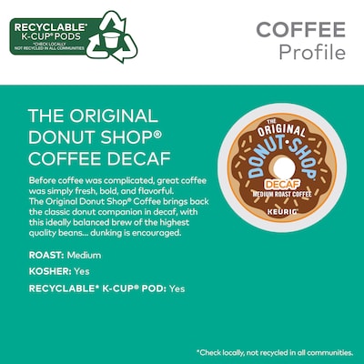 The Original Donut Shop Decaf Coffee Keurig® K-Cup® Pods, Medium Roast, 48/Box (16019-2)