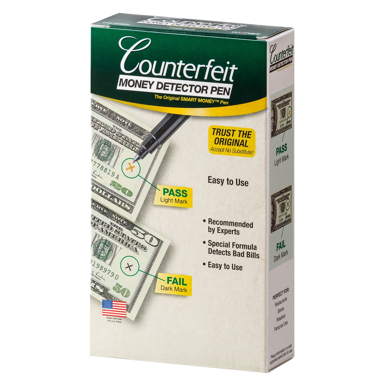 Dri Mark Counterfeit Bill Detector Marker Pens, Dozen (351R)
