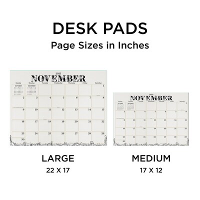 2025-2026 TF Publishing Floral 17" x 12" Academic Monthly Desk Pad Calendar (AY26-8502)