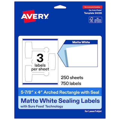 Avery Laser/Inkjet Multipurpose Labels, 5-7/8 x 4, White, 750 Labels/Box (19479370751)