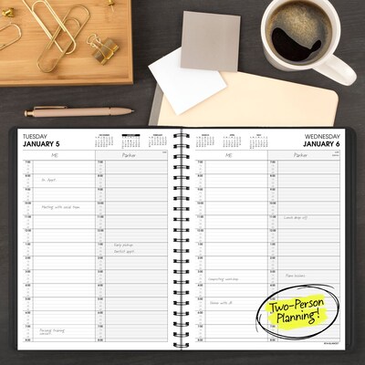 2027 AT-A-GLANCE 8.5" x 11" Daily Appointment Book, Faux Leather Cover, Black (70-222-05-27)