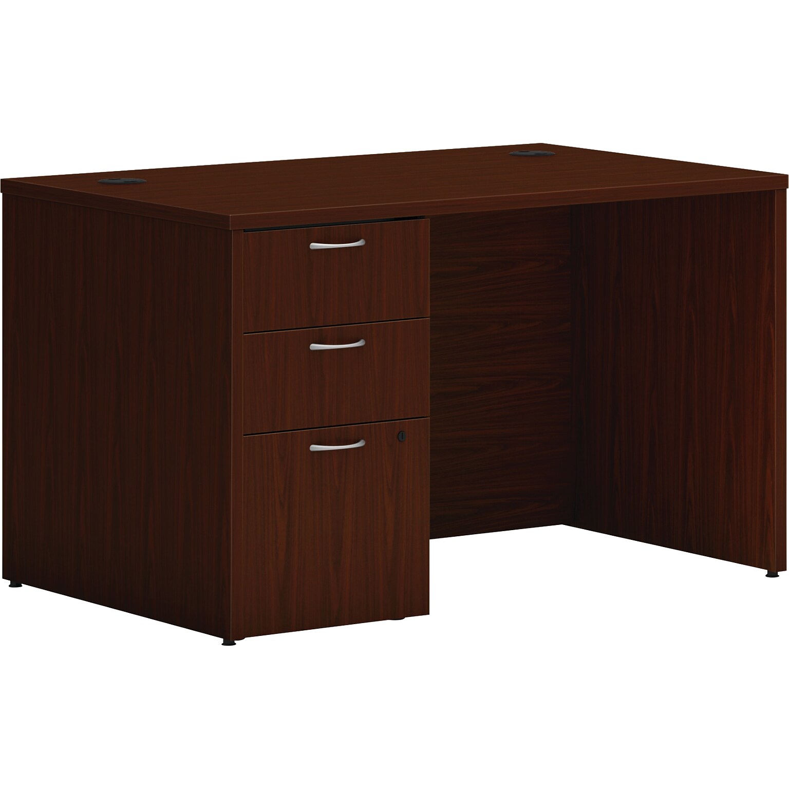 HON Mod 48W Single-Pedestal Desk, Traditional Mahogany (HLPLDS4830BBFTM1)