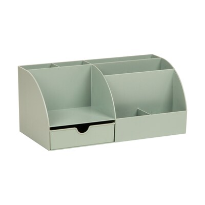 Staples 7-Compartment Plastic Desk Organizer, Sage Green (ST63871)