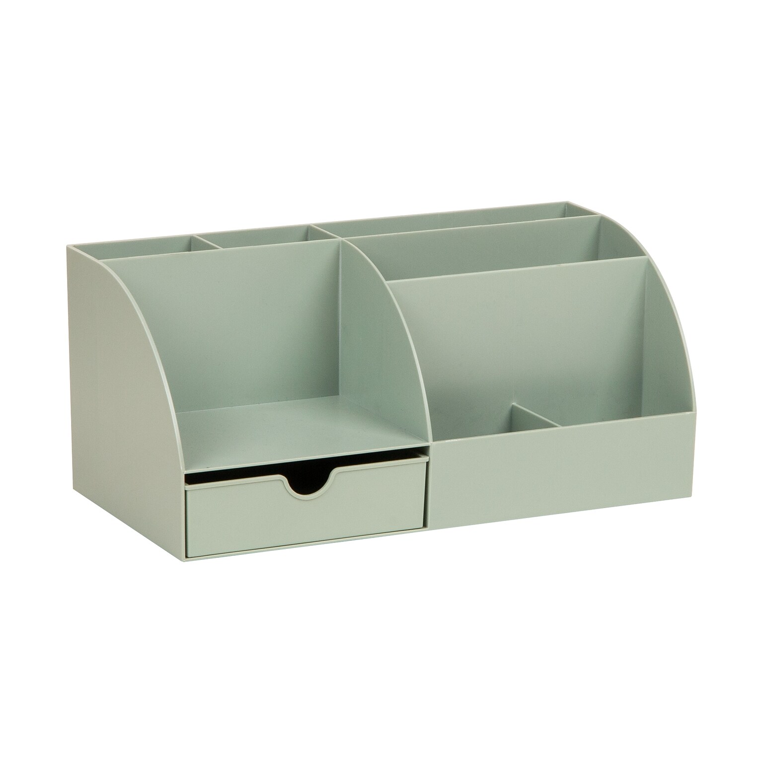 Staples 7-Compartment Plastic Desk Organizer, Sage Green (ST63871)