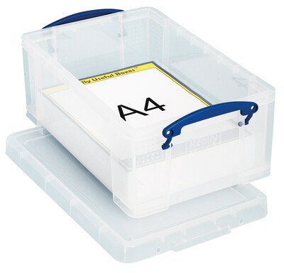 Really Useful Box 9.51 Quart Storage Box with Latching Lid, Plastic, Clear (9L CL)