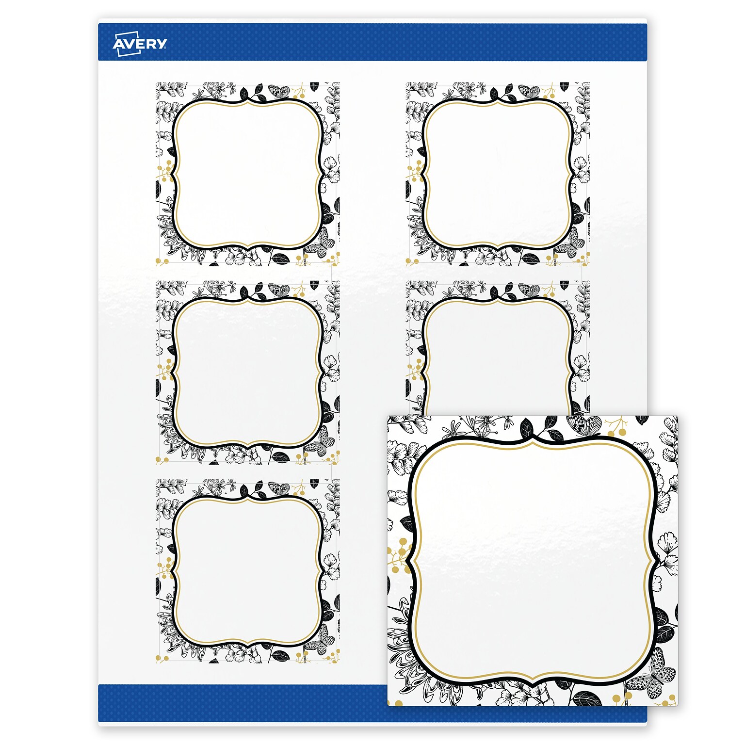 Avery Square Laser/Inkjet Multipurpose Labels, 3 x 3, White, 60/Pack (19479371030)