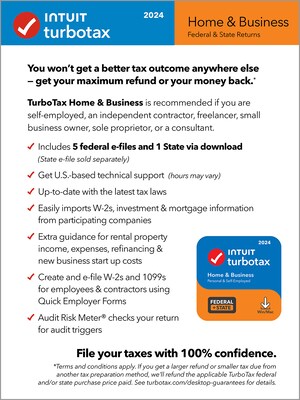 TurboTax Home & Business 2024 for 1 User, Windows/Mac, Download (5109037)