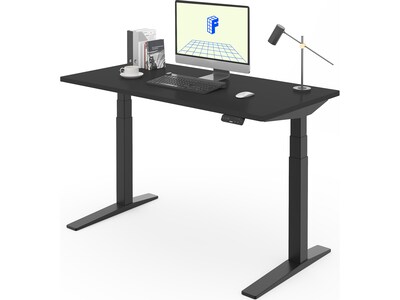 FlexiSpot E7 Pro 55"W Electric Adjustable Chipboard Standing Desk, Black (E7BPRO5528-B)