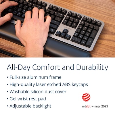 Kensington MK7500F QuietType Wireless Ergonomic Keyboard, Black (K72201US)