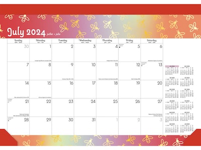 2024-2025 Plato Busy Bees 14 x 10 Academic & Calendar Monthly Desk Pad Calendar (9781975480462)