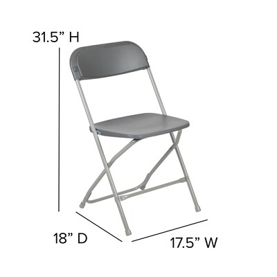 Flash Furniture Plastic Folding Chair, Grey, Set of 4 (4LEL3GREY)