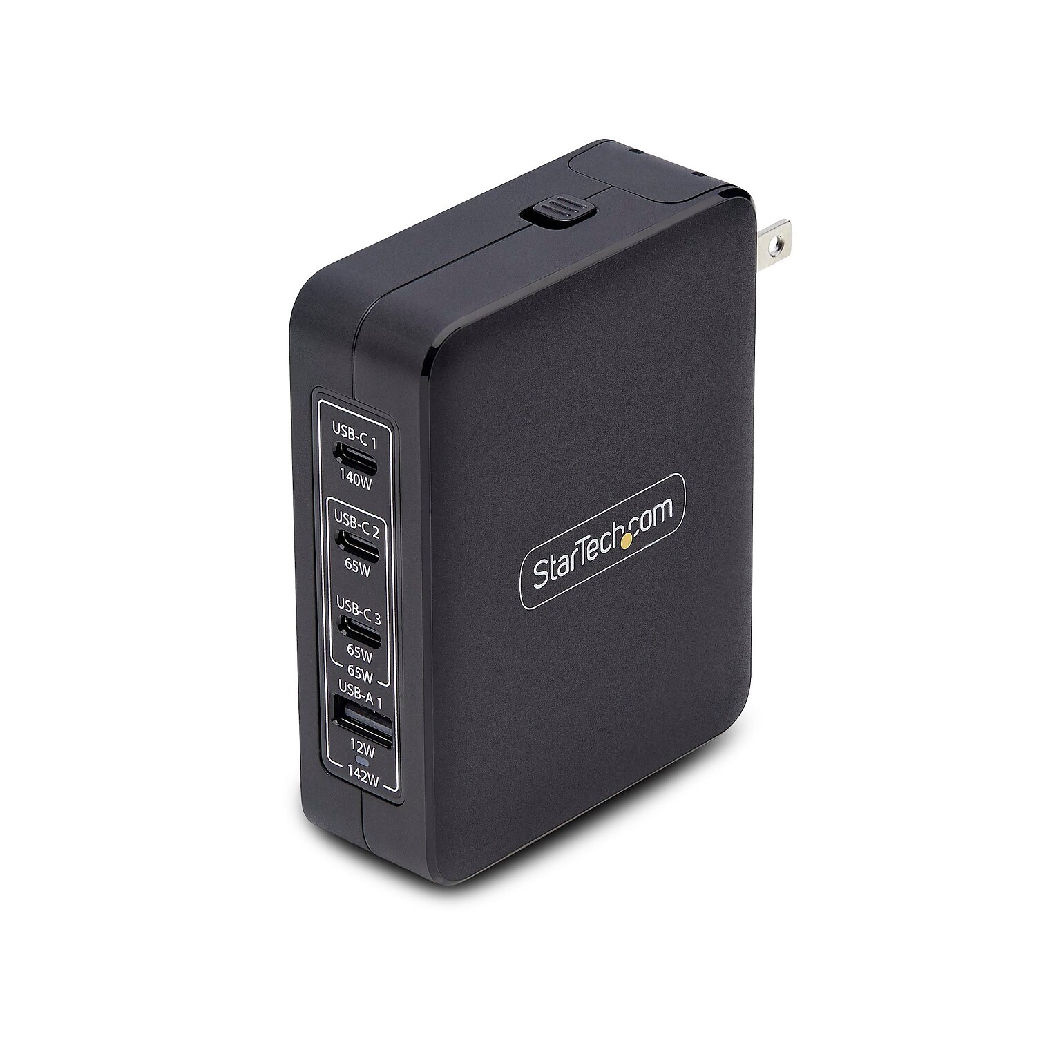 StarTech GaN USB-A/USB-C Wall Charger for Multiple Brands, 140W, Black (3114GCU-WALL-CHARGER)
