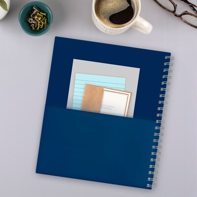 2027 Mead Essentials 9" x 11" Calendar Year Weekly & Monthly Planner, Plastic Cover, Navy (CRW630G2027)