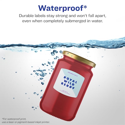 Avery Laser/Inkjet Square Waterproof Multipurpose Labels, 2.1875  x 2, White, 120/Pack (94124)