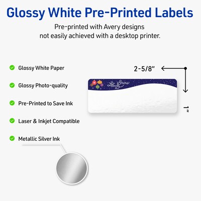 Avery Rectangle Multipurpose Labels, 1 x 2-5/8, White, 160/Pack (19479370439)