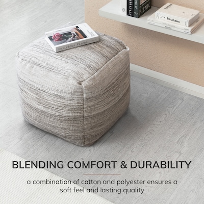 Anji Mountain Halifax Fabric Square Pouf Ottoman (AMBPF036-1818)