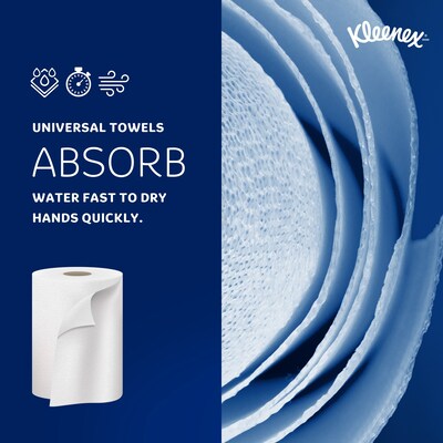 Kleenex Essential Plus+ Recycled Hardwound Paper Towels, 1-ply, 600 ft./Roll, 6 Rolls/Carton (50606)